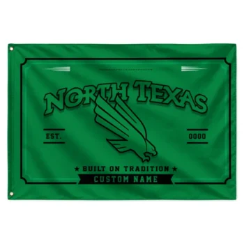 North Texas Mean Green House Flag Customized Ornate Border Green Best Selling