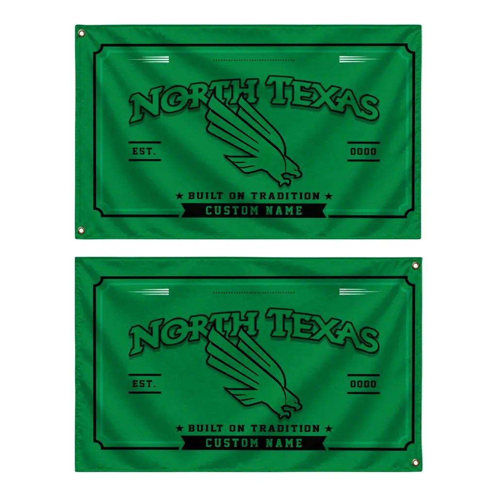 North Texas Mean Green House Flag Customized Ornate Border Green Fashion Forward North Texas Mean Green House Flag Customized Ornate Border Green Fashion Forward