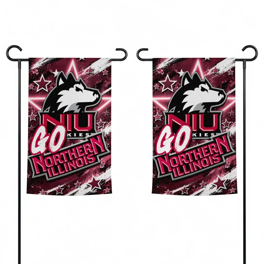 Northern Illinois Huskies Garden Flag Custom Glowing Star Red Fashion Forward Northern Illinois Huskies Garden Flag Custom Glowing Star Red Fashion Forward
