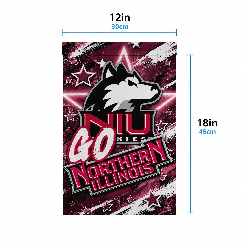 Northern Illinois Huskies Garden Flag Custom Glowing Star Red High Quality Northern Illinois Huskies Garden Flag Custom Glowing Star Red High Quality