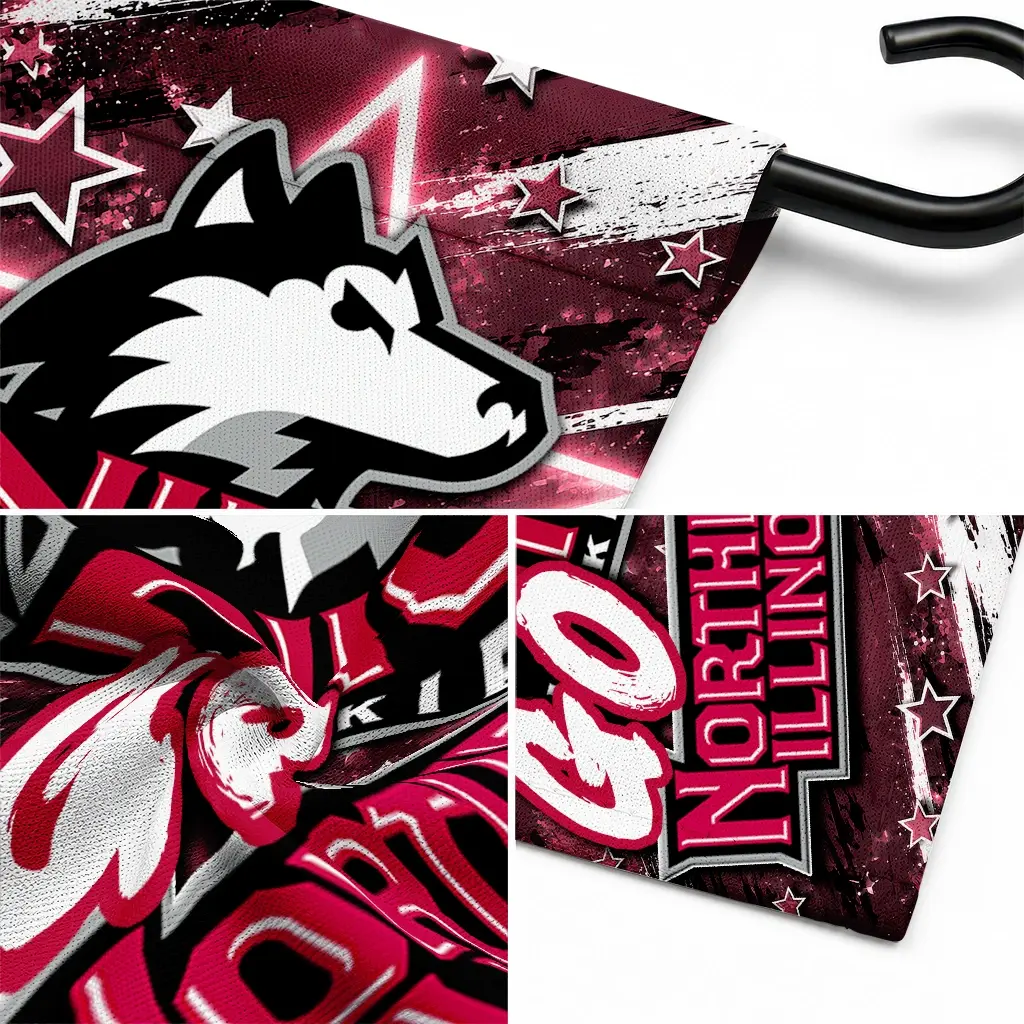 Northern Illinois Huskies Garden Flag Custom Glowing Star Red Latest Model Northern Illinois Huskies Garden Flag Custom Glowing Star Red Latest Model