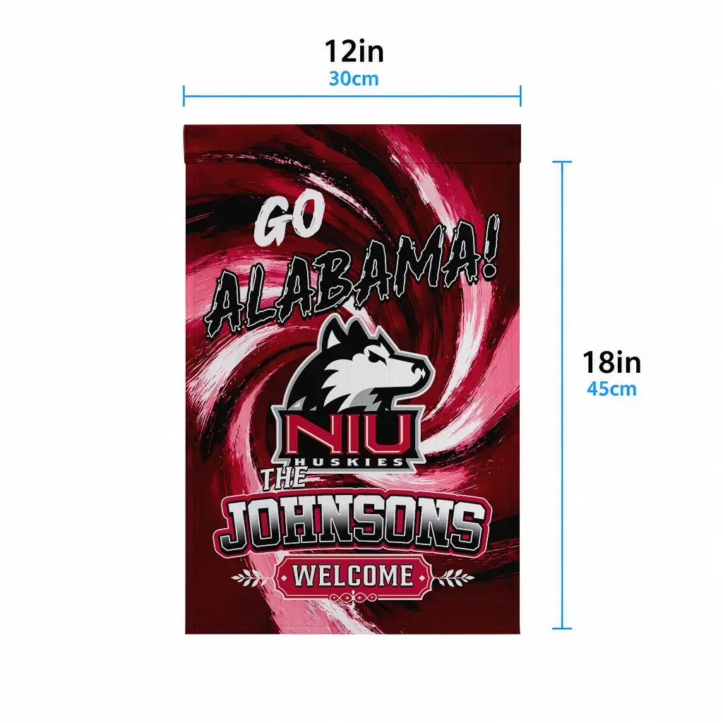 Northern Illinois Huskies Garden Flag Custom Swirl Vortex Red High Quality Northern Illinois Huskies Garden Flag Custom Swirl Vortex Red High Quality
