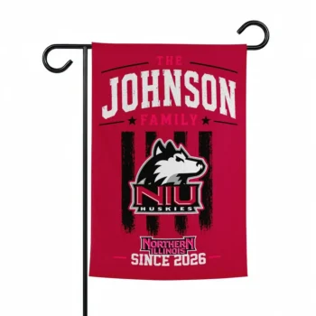 Northern Illinois Huskies Garden Flag Customized Distressed Stripes Red Best Selling
