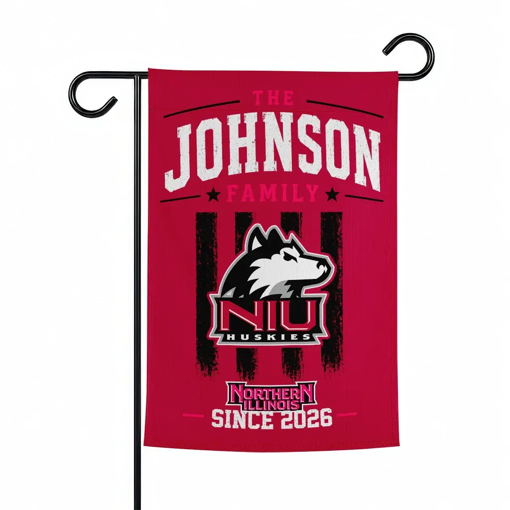 Northern Illinois Huskies Garden Flag Customized Distressed Stripes Red Best Selling Northern Illinois Huskies Garden Flag Customized Distressed Stripes Red Best Selling