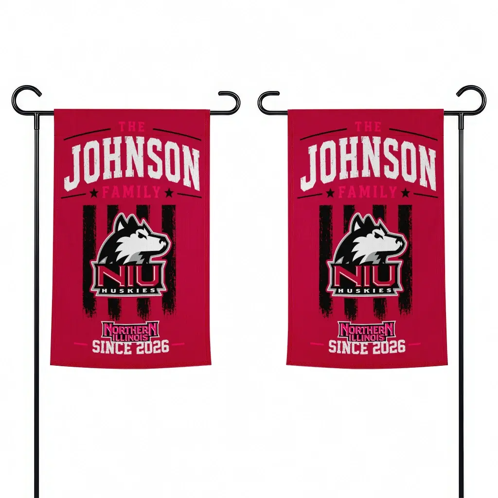Northern Illinois Huskies Garden Flag Customized Distressed Stripes Red Fashion Forward Northern Illinois Huskies Garden Flag Customized Distressed Stripes Red Fashion Forward
