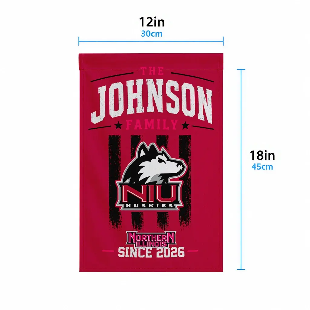 Northern Illinois Huskies Garden Flag Customized Distressed Stripes Red High Quality Northern Illinois Huskies Garden Flag Customized Distressed Stripes Red High Quality