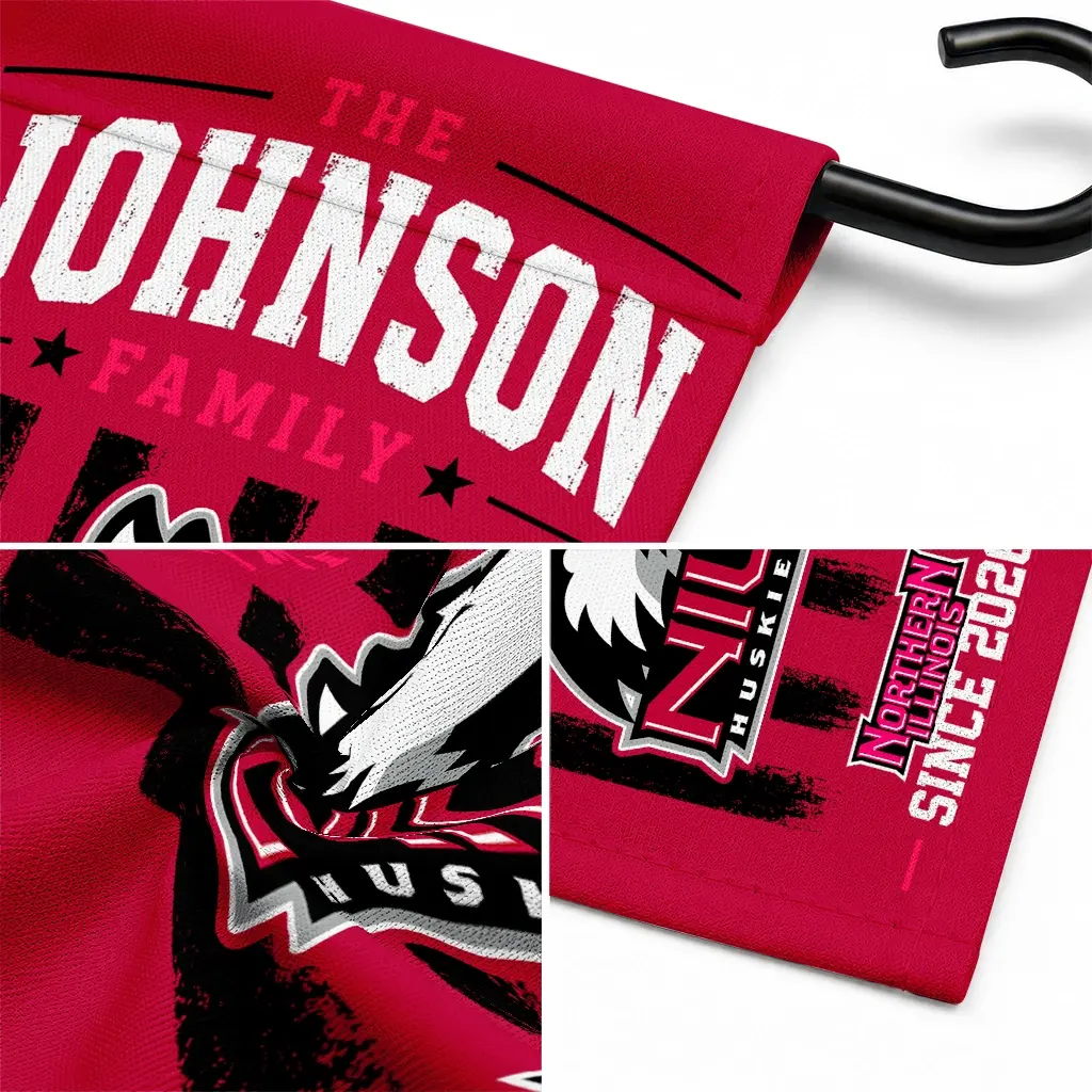 Northern Illinois Huskies Garden Flag Customized Distressed Stripes Red Latest Model Northern Illinois Huskies Garden Flag Customized Distressed Stripes Red Latest Model