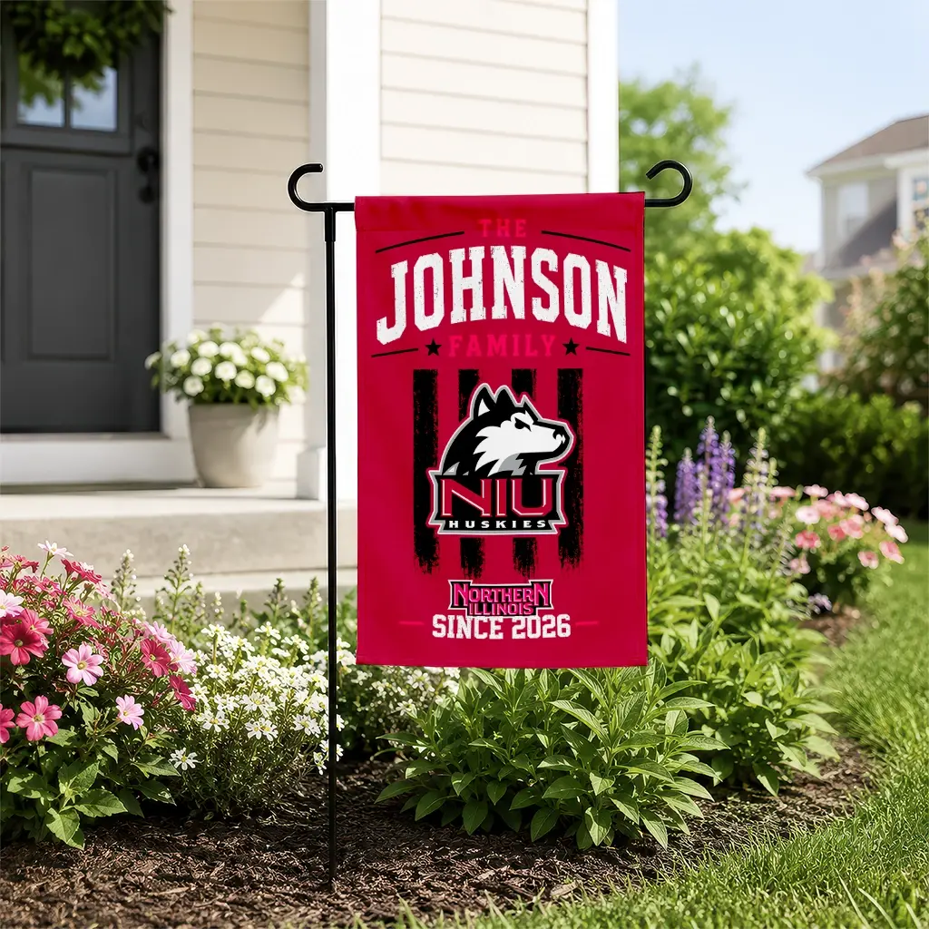 Northern Illinois Huskies Garden Flag Customized Distressed Stripes Red New Arrival Northern Illinois Huskies Garden Flag Customized Distressed Stripes Red New Arrival