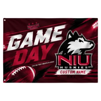 Northern Illinois Huskies House Flag Custom Action Streaks Red Best Selling