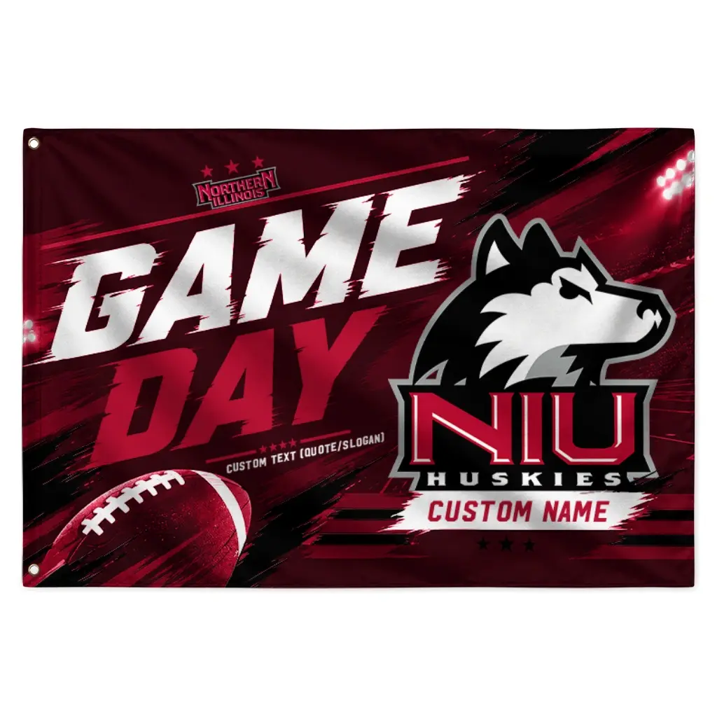 Northern Illinois Huskies House Flag Custom Action Streaks Red Best Selling Northern Illinois Huskies House Flag Custom Action Streaks Red Best Selling