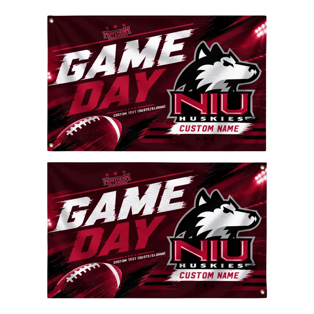 Northern Illinois Huskies House Flag Custom Action Streaks Red Fashion Forward Northern Illinois Huskies House Flag Custom Action Streaks Red Fashion Forward