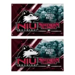Northern Illinois Huskies House Flag Custom Diagonal Stripes Red Best Selling