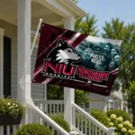 Northern Illinois Huskies House Flag Custom Diagonal Stripes Red Best Selling
