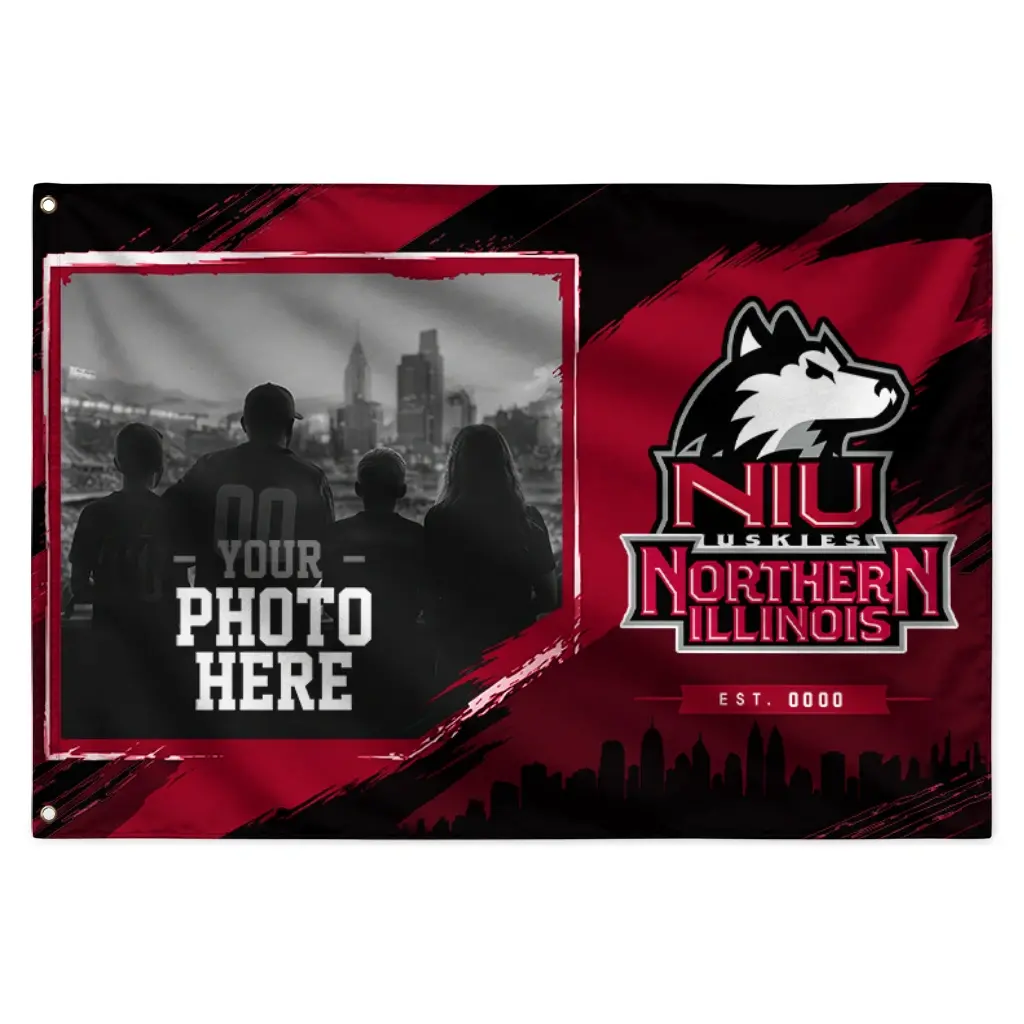 Northern Illinois Huskies House Flag Customized Framed Photo Red Black Best Selling Northern Illinois Huskies House Flag Customized Framed Photo Red Black Best Selling