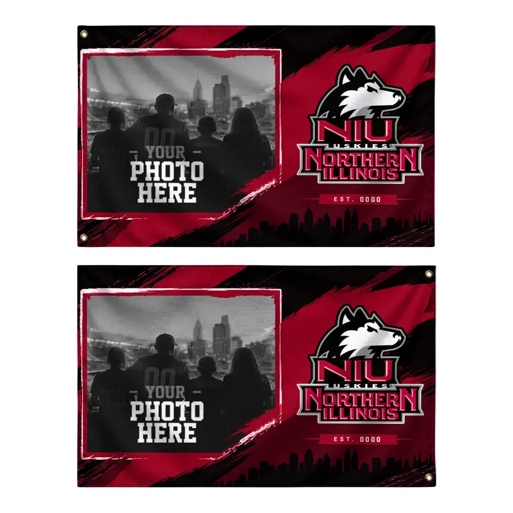 Northern Illinois Huskies House Flag Customized Framed Photo Red Black Fashion Forward Northern Illinois Huskies House Flag Customized Framed Photo Red Black Fashion Forward