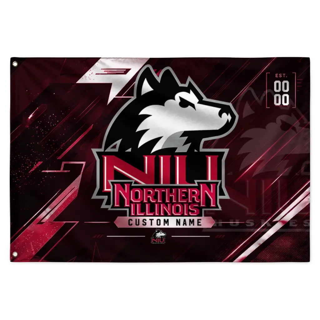 Northern Illinois Huskies House Flag Customized Speed Slashes Red Best Selling Northern Illinois Huskies House Flag Customized Speed Slashes Red Best Selling