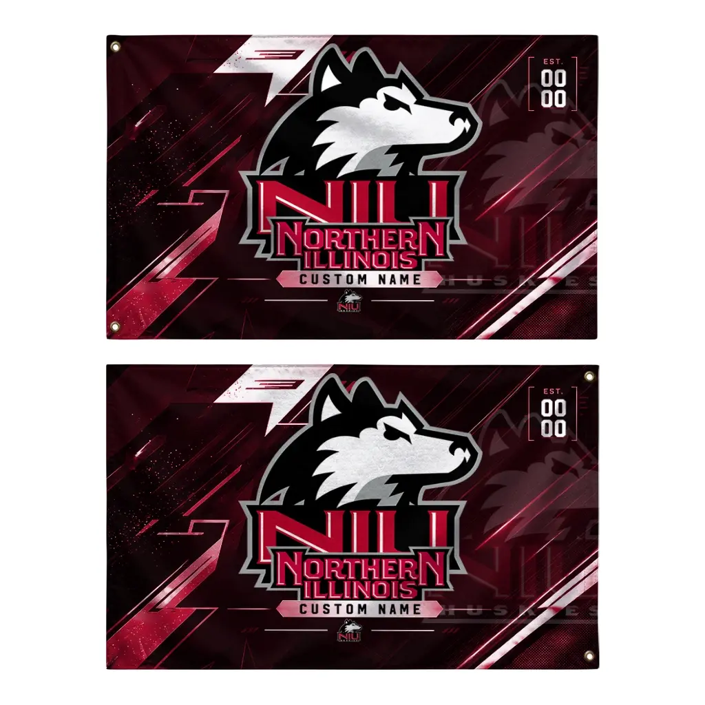 Northern Illinois Huskies House Flag Customized Speed Slashes Red Fashion Forward Northern Illinois Huskies House Flag Customized Speed Slashes Red Fashion Forward