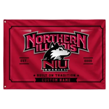 Northern Illinois Huskies House Flag Personalized Ornate Border Red Best Selling