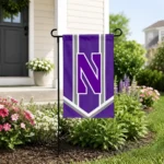 Northwestern Wildcats Garden Flag Custom Chevron Stripes Purple Best Selling
