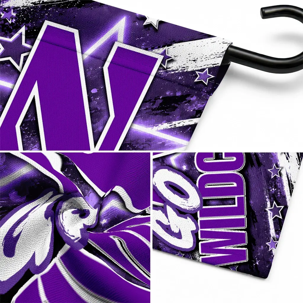 Northwestern Wildcats Garden Flag Customized Glowing Star Purple Latest Model Northwestern Wildcats Garden Flag Customized Glowing Star Purple Latest Model