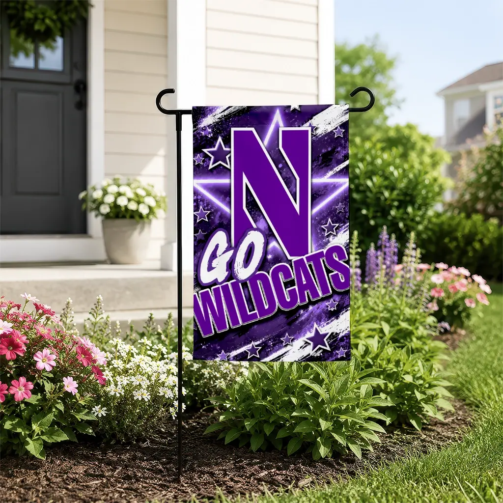 Northwestern Wildcats Garden Flag Customized Glowing Star Purple New Arrival Northwestern Wildcats Garden Flag Customized Glowing Star Purple New Arrival