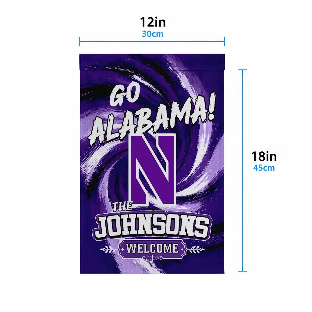 Northwestern Wildcats Garden Flag Customized Swirl Vortex Purple High Quality Northwestern Wildcats Garden Flag Customized Swirl Vortex Purple High Quality