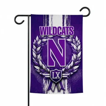 Northwestern Wildcats Garden Flag Personalized Laurel Wreath Purple Best Selling