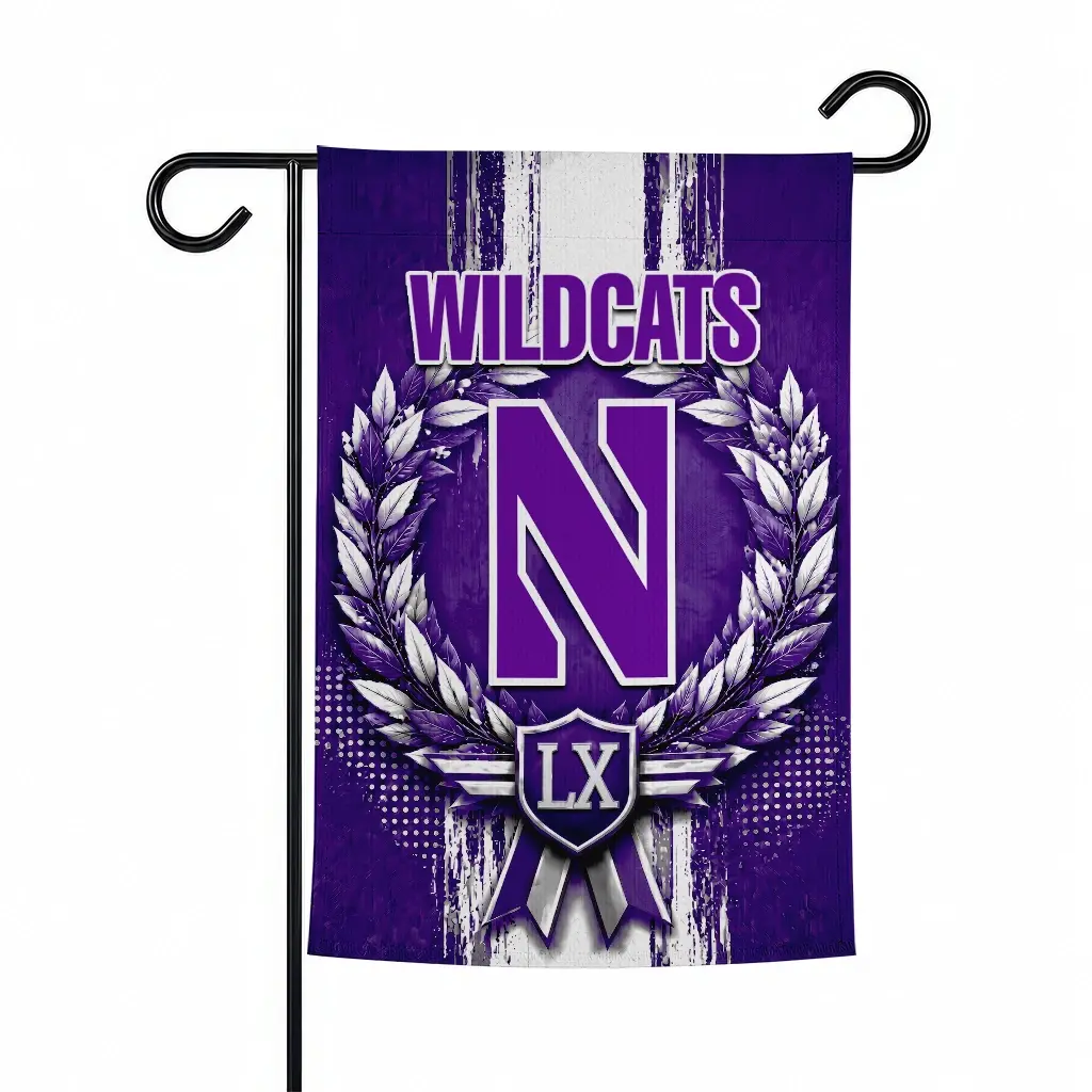 Northwestern Wildcats Garden Flag Personalized Laurel Wreath Purple Best Selling Northwestern Wildcats Garden Flag Personalized Laurel Wreath Purple Best Selling
