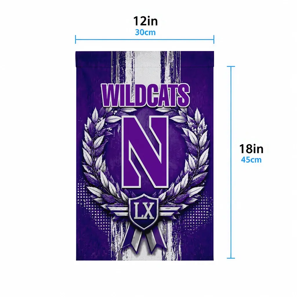 Northwestern Wildcats Garden Flag Personalized Laurel Wreath Purple High Quality Northwestern Wildcats Garden Flag Personalized Laurel Wreath Purple High Quality