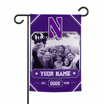 Northwestern Wildcats Garden Flag - Personalized Photo Frame Purple
