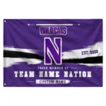 Northwestern Wildcats House Flag Custom Brushed Streaks Purple Best Selling