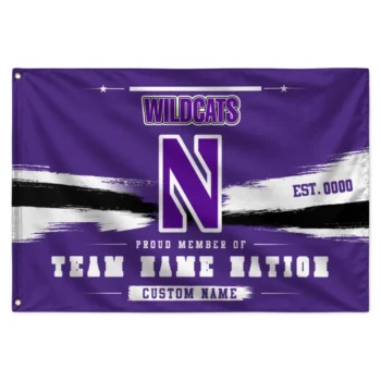 Northwestern Wildcats House Flag Custom Brushed Streaks Purple Best Selling