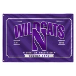 Northwestern Wildcats House Flag Custom Ornate Border Purple Best Selling