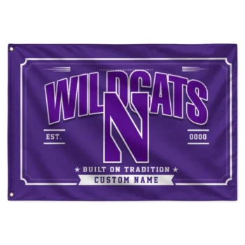 Northwestern Wildcats House Flag Custom Ornate Border Purple Best Selling