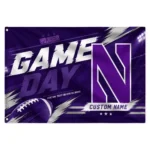 Northwestern Wildcats House Flag Customized Action Streaks Purple Best Selling