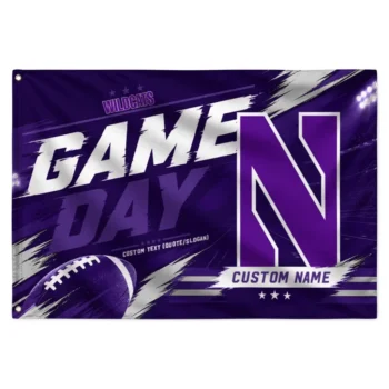 Northwestern Wildcats House Flag Customized Action Streaks Purple Best Selling