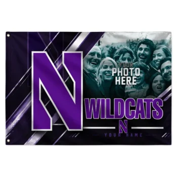 Northwestern Wildcats House Flag Customized Diagonal Stripes Purple Best Selling