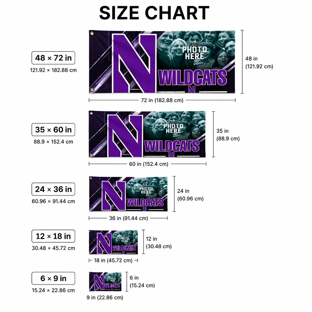 Northwestern Wildcats House Flag Customized Diagonal Stripes Purple High Quality Northwestern Wildcats House Flag Customized Diagonal Stripes Purple High Quality