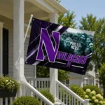 Northwestern Wildcats House Flag Customized Diagonal Stripes Purple Best Selling