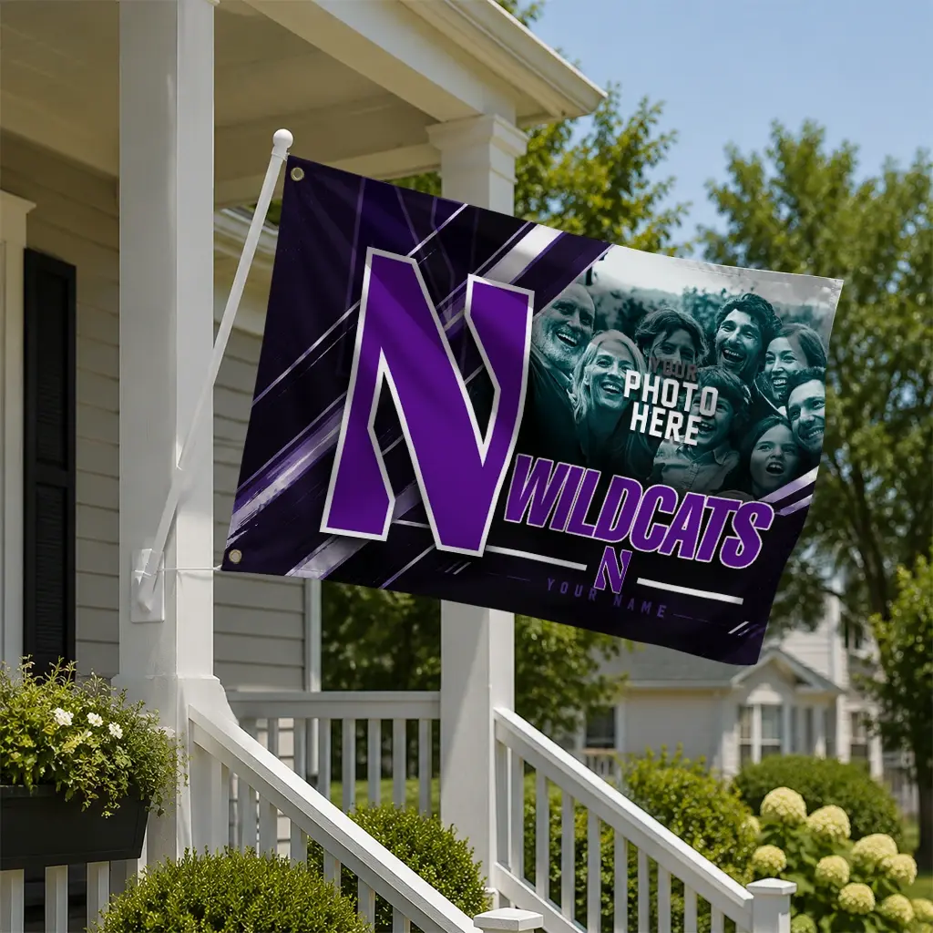 Northwestern Wildcats House Flag Customized Diagonal Stripes Purple New Arrival Northwestern Wildcats House Flag Customized Diagonal Stripes Purple New Arrival