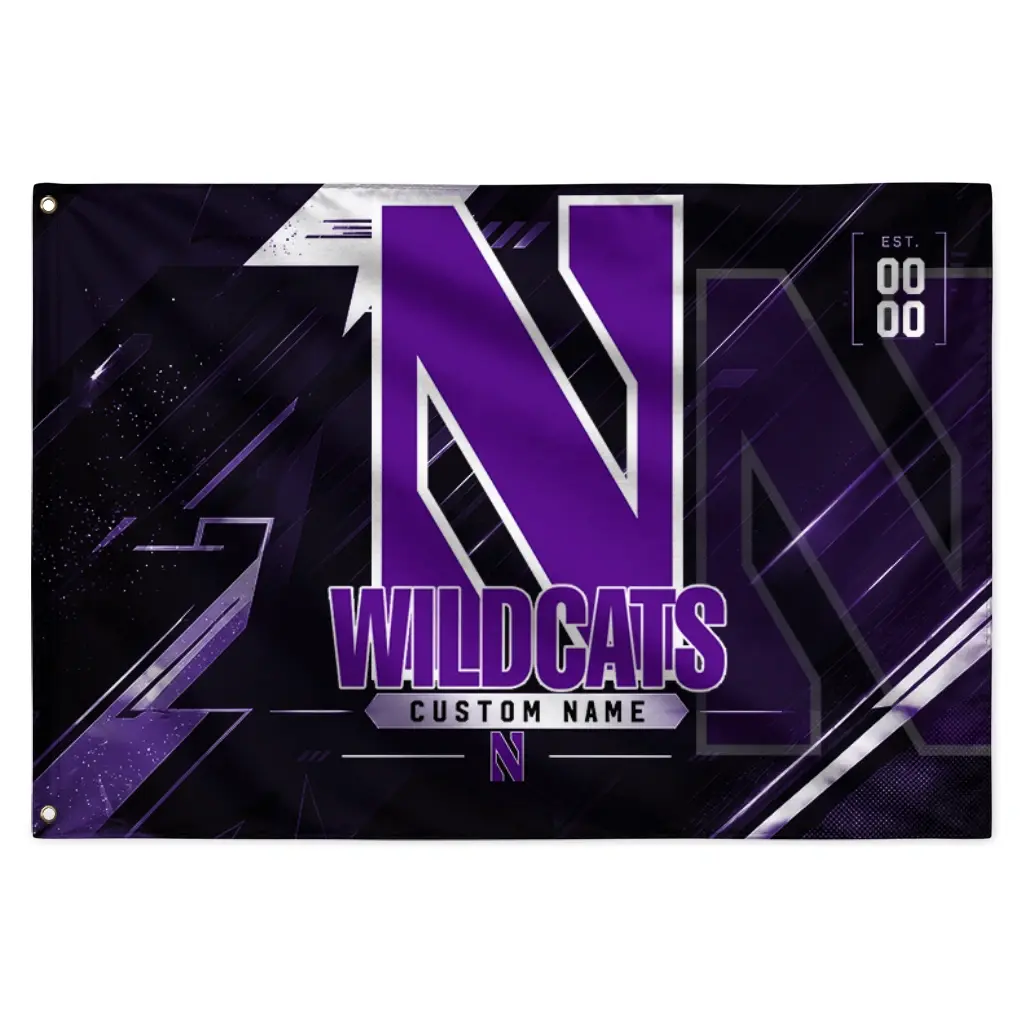 Northwestern Wildcats House Flag Personalized Speed Slashes Purple Best Selling Northwestern Wildcats House Flag Personalized Speed Slashes Purple Best Selling