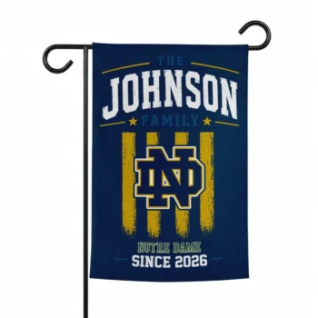 Notre Dame Fighting Irish Garden Flag Custom Distressed Stripes Navy Best Selling