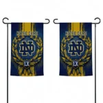 Notre Dame Fighting Irish Garden Flag Custom Laurel Wreath Navy Best Selling