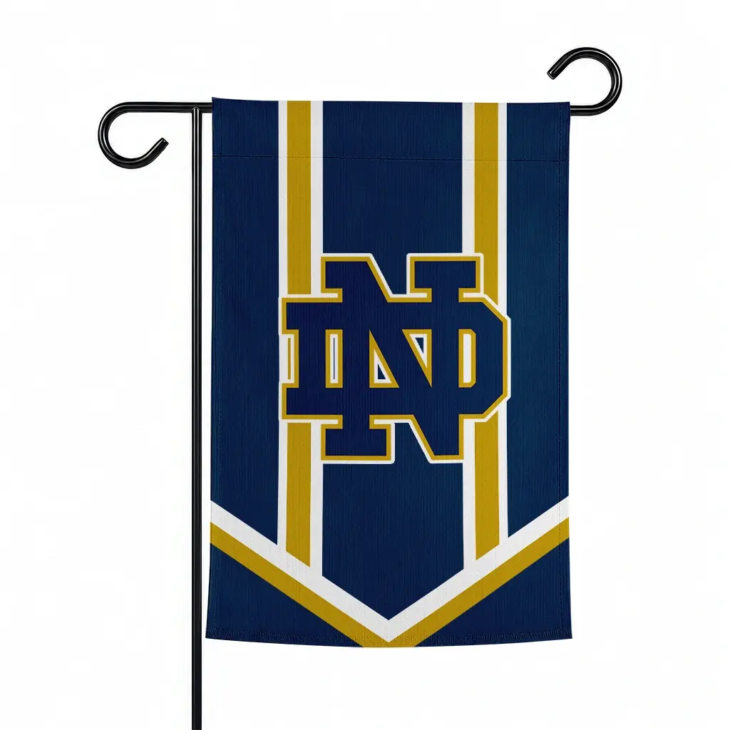 Notre Dame Fighting Irish Garden Flag Customized Chevron Stripes Navy Best Selling Notre Dame Fighting Irish Garden Flag Customized Chevron Stripes Navy Best Selling