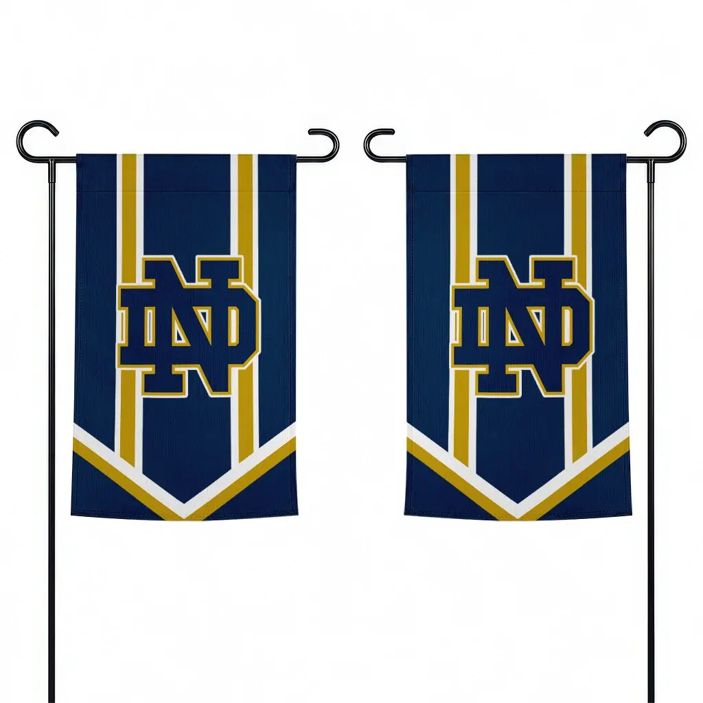 Notre Dame Fighting Irish Garden Flag Customized Chevron Stripes Navy Fashion Forward Notre Dame Fighting Irish Garden Flag Customized Chevron Stripes Navy Fashion Forward