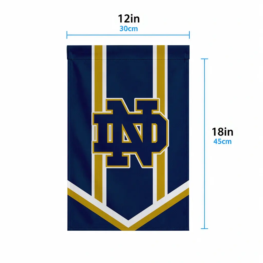 Notre Dame Fighting Irish Garden Flag Customized Chevron Stripes Navy High Quality Notre Dame Fighting Irish Garden Flag Customized Chevron Stripes Navy High Quality