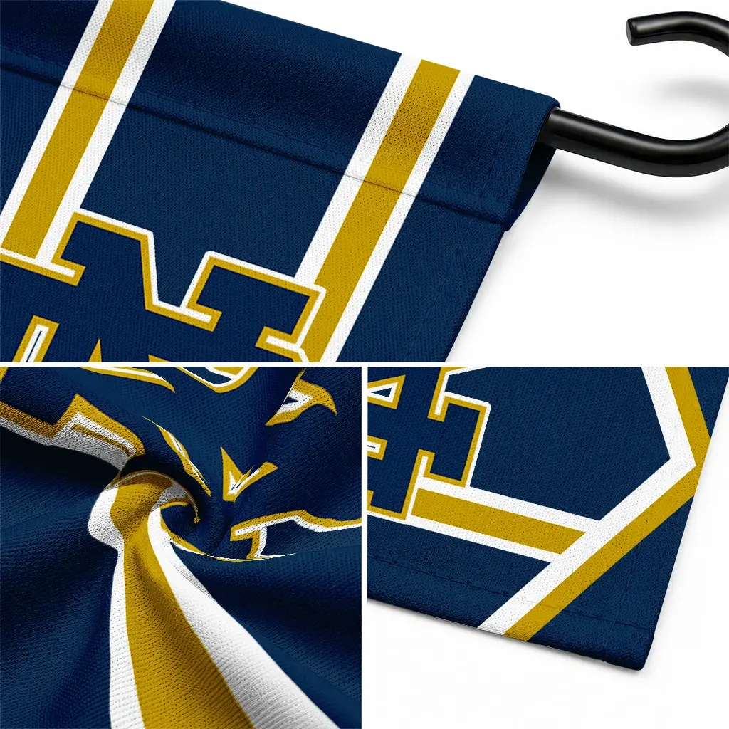 Notre Dame Fighting Irish Garden Flag Customized Chevron Stripes Navy Latest Model Notre Dame Fighting Irish Garden Flag Customized Chevron Stripes Navy Latest Model