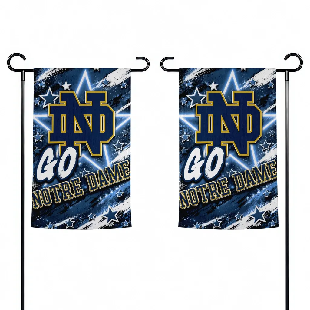 Notre Dame Fighting Irish Garden Flag Personalized Glowing Star Navy Fashion Forward Notre Dame Fighting Irish Garden Flag Personalized Glowing Star Navy Fashion Forward