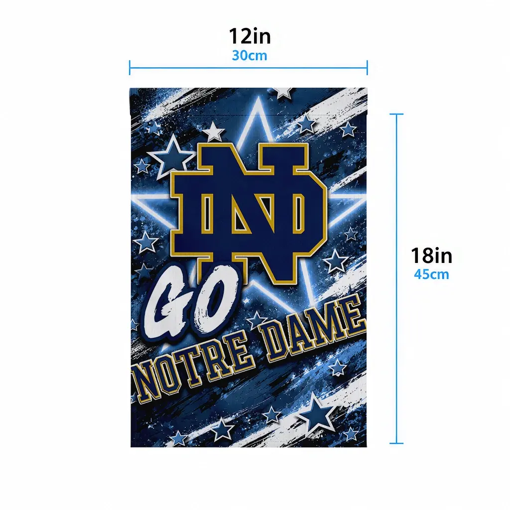 Notre Dame Fighting Irish Garden Flag Personalized Glowing Star Navy High Quality Notre Dame Fighting Irish Garden Flag Personalized Glowing Star Navy High Quality