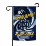 Notre Dame Fighting Irish Garden Flag Personalized Swirl Vortex Navy Best Selling